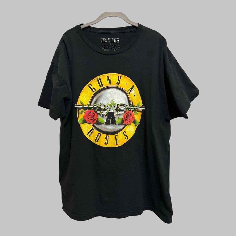 Guns N Roses‎ Bullet Logo Men’s Graphic T Shirt Black Rock Concert 80’s Size XL